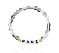Perle de Lettre adaptée aux Besoins du Client par nom personnalisé, Bracelets en Cristal de Perles Brillantes Mates de 6mm