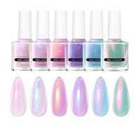 Perle de ongles en gel, vernis à ongles en gel nacré,Ensemble de vernis à ongles chatoyant - Ensemble de couleurs de manucure à séchage rapide pour les filles, le produit de dessin de ongles des paill