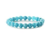 Perle de Pierre précieuse Naturelle Extensible de 8 mm - Agate Ronde calcédoine énergie Bonne Chance Cadeau perlé pour Elle
