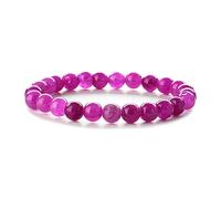 Perle de Pierre précieuse Naturelle Extensible de 8 mm - Agate Ronde calcédoine énergie Bonne Chance Cadeau perlé pour Elle