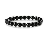 Perle de Pierre précieuse Naturelle Extensible de 8 mm - Agate Ronde calcédoine énergie Bonne Chance Cadeau perlé pour Elle