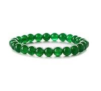 Perle de Pierre précieuse Naturelle Extensible de 8 mm - Agate Ronde calcédoine énergie Bonne Chance Cadeau perlé pour Elle