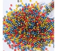Perle De Rocaille Intérieure De Couleur Argent 2mm,Perles Artisanales En Verre,Bracelets,Collier,Anneau,Fabrication De Graine Pour Artisanat D'art - Type [Pz925]-2mm 1200pcs-Bottle