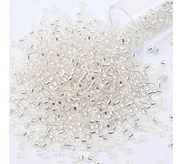 Perle De Rocaille Intérieure De Couleur Argent 2mm,Perles Artisanales En Verre,Bracelets,Collier,Anneau,Fabrication De Graine Pour Artisanat D'art - Type [Pz901]-2mm 1200pcs-Bottle