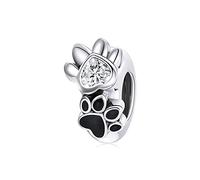 Perle d'espacement de charme de patte d'animal en argent sterling 925 pour bracelet Pandora