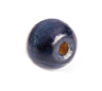 Perle en bois boule bleu marine diamètre 8 mm 100u.