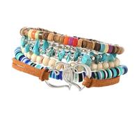 Perle en bois légère et turquoise faite à la main pour une tenue décontractée, accessoire pour femmes et filles, coquille de noix de coco et turquoise