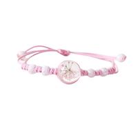 Perle en céramique tressée faite à la main en forme de fleur et cordon ciré réglable pour femme