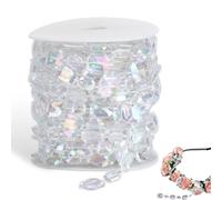 Perle en Cristal Guirlande 10 Mètre, Guirlande Perle Noel,Garniture perlée de Guirlande de Perles,Chaîne de Perles de Cristal Transparent Acrylique pour Fêtes de Mariage, Noël, Décor DIY