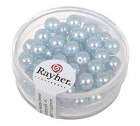 Perle en verre - Bleu clair - Renaissance - ø 6 mm - 45 pièces - Rayher