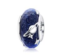 Perle en verre de Murano en argent sterling pour bracelets Pandora (breloque étoile terre)