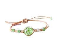 Perle en verre tressé fait à la main en céramique et cordon ciré réglable pour femme