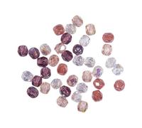 Perle facettée en verre - Mixte - 4 mm - Boîte de 100 pièces - Rose antique - Décoration créative