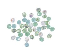 Perle facettée en verre - RAYHER - 4 mm - Vert marin - Boîte de 100 pièces