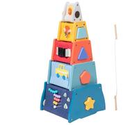 Perle Maze Play Center - Cube d'activité en Bois 5 en 1 - Jouet éducatif avec trieur de Formes, Engrenages, Horloge, comptage des Perles pour et Filles en Al