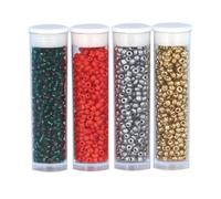 Perle - MegaCrea - Lot de 4 tubes de rocailles - Couleurs variées - 8 g par tube - Mixte