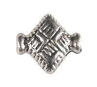 Perle métallique aluminium carrée argenté 14x11mm. 200u. 1,90mm.