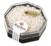 Perle Miyuki Delica - 1,6 mm - Rainbow transp. blanc opal - Miyuki Blanc