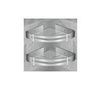 Perle Rare tagère de Douche d'angle étagère de Salle de Bain sans perage Panier Rangement de Douche étagère de Douche Murale en Aluminium Bote de Rangement Deux pièces Argent（2pcs）