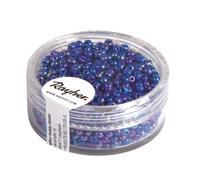 Rayher 1406210 rocailles, 2 mm à Weber, Opaque Gelüstert, Boîte 17 g, Bleu foncé