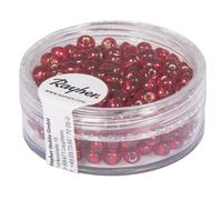 Perle Rocaille Garniture Argenté 4 Mm Rouge 17 G