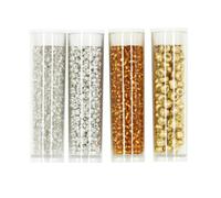 Perle Rocaille tubes 8 g Argenté doré 4 pièces