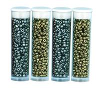 Perle Rocaille tubes 8 g Argenté doré 4 pièces