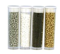 Perle Rocaille tubes 8 g Blanc Argent Or Noir 4 pi