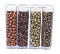 Perle Rocaille Tubes 8 G Cuivre Doré 4 Pièces