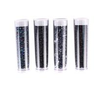 Perle Rocaille tubes 8 g Noir 4 pièces