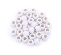 Perle ronde en acrylique noire avec grand trou de 3,6 mm, perles d'espacement for la fabrication de bijoux DIY(White,16mm 50Pcs)