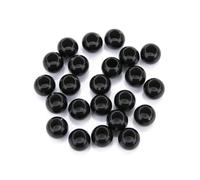 Perle ronde en acrylique noire avec grand trou de 3,6 mm, perles d'espacement for la fabrication de bijoux DIY(Svart,16mm 50Pcs)
