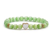 Perle Ronde Extensible de 8 mm - Pierre Naturelle en Forme de cœur d'amour, Cadeau de Bonne Chance pour Elle.