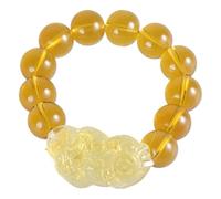 Perle sculptée porte-bonheur Feng Shui en citrine pour attirer la richesse et la chance, bijoux pour homme et femme