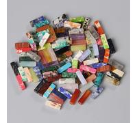 Perle Tube carré en pierre naturelle Lapis Agates, 4x13mm, perles plates rectangulaires, breloque pour la fabrication de bijoux, bricolage, Bracelet Chakra en vrac 3 Mixed