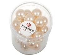 Rayher Lot de Perles de Cire en Verre Renaissance, Rose poudré, 35 pces, Ronde Ø 10mm, Arts créatifs, décorations, Bijoux -14403270