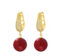 Perle vintage française avec un style haut de gamme et luxueux pour les femmes, avec un tempérament et un style hongkongais, rouge, niche,
