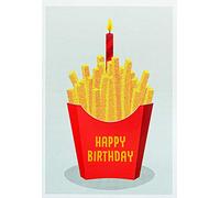 Perleberg Carte d'anniversaire - BlingBling Collection - Carte d'anniversaire avec motif frittes - Cartes d'anniversaire avec enveloppe assortie - Carte de vœux de 11,6 x 16,6 cm