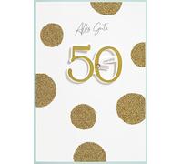 Perleberg Carte d'anniversaire 50 ans de qualité supérieure - Élégante carte d'anniversaire avec enveloppe - 11,6 x 16,6 cm