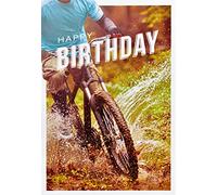 Perleberg Carte d'anniversaire classique de qualité supérieure avec motif VTT - Carte d'anniversaire avec enveloppe - Cartes d'anniversaire de qualité supérieure - 11,6 x 16,6 cm