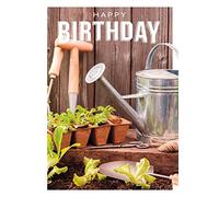 Perleberg Carte d'anniversaire de qualité supérieure de la Basic Classic avec motif jardin - Carte d'anniversaire avec enveloppe - Cartes d'anniversaire de qualité supérieure 11,6 x 16,6 cm