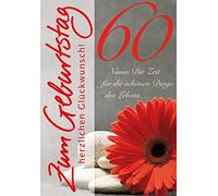 Perleberg Carte d'anniversaire de qualité supérieure de la collection Basic Classic - Carte de 60e anniversaire de qualité supérieure - Jolies cartes d'anniversaire avec enveloppe - Carte d'anniversaire 11,6 x 16,6 cm