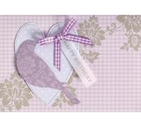 Perleberg Carte d'anniversaire de qualité supérieure de la collection Lifestyle - Motif oiseau avec nœud - Avec enveloppe - Cartes d'anniversaire de qualité supérieure - 11,6 x 16,6 cm