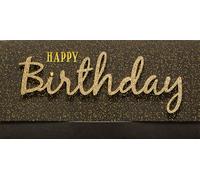 Perleberg Carte d'anniversaire « Happy Birthday » - Or noir - 11 x 22 cm