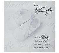Perleberg Carte de baptême Romantica - Carte de naissance, chaussures - 15 x 15 cm