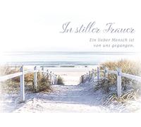 Perleberg Carte de condoléances - Collection Basic Classic - Cartes de condoléances avec enveloppe - Cartes de remerciement - Cartes de deuil de qualité supérieure - 11,6 x 16,6 cm