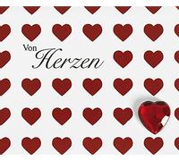 Perleberg Carte de vœux General Midi de la collection Midi Card - Carte de qualité supérieure avec enveloppe - Cartes de vœux élégantes avec cœurs 6,5 x 8 cm