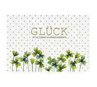 Perleberg - Carte de vœux générale de la collection Lifestyle - Carte de qualité supérieure avec enveloppe - Cartes de vœux élégantes avec inscription porte-bonheur en or 11,6 x 16,6 cm