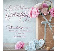 Perleberg Collection Romantica Carte d'anniversaire avec enveloppe - Carte d'anniversaire avec motif - 15 x 15 cm