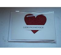 Perleberg Lifestyle Carte d'anniversaire en forme de cœur avec ruban pailleté 11,6 x 16,6 cm